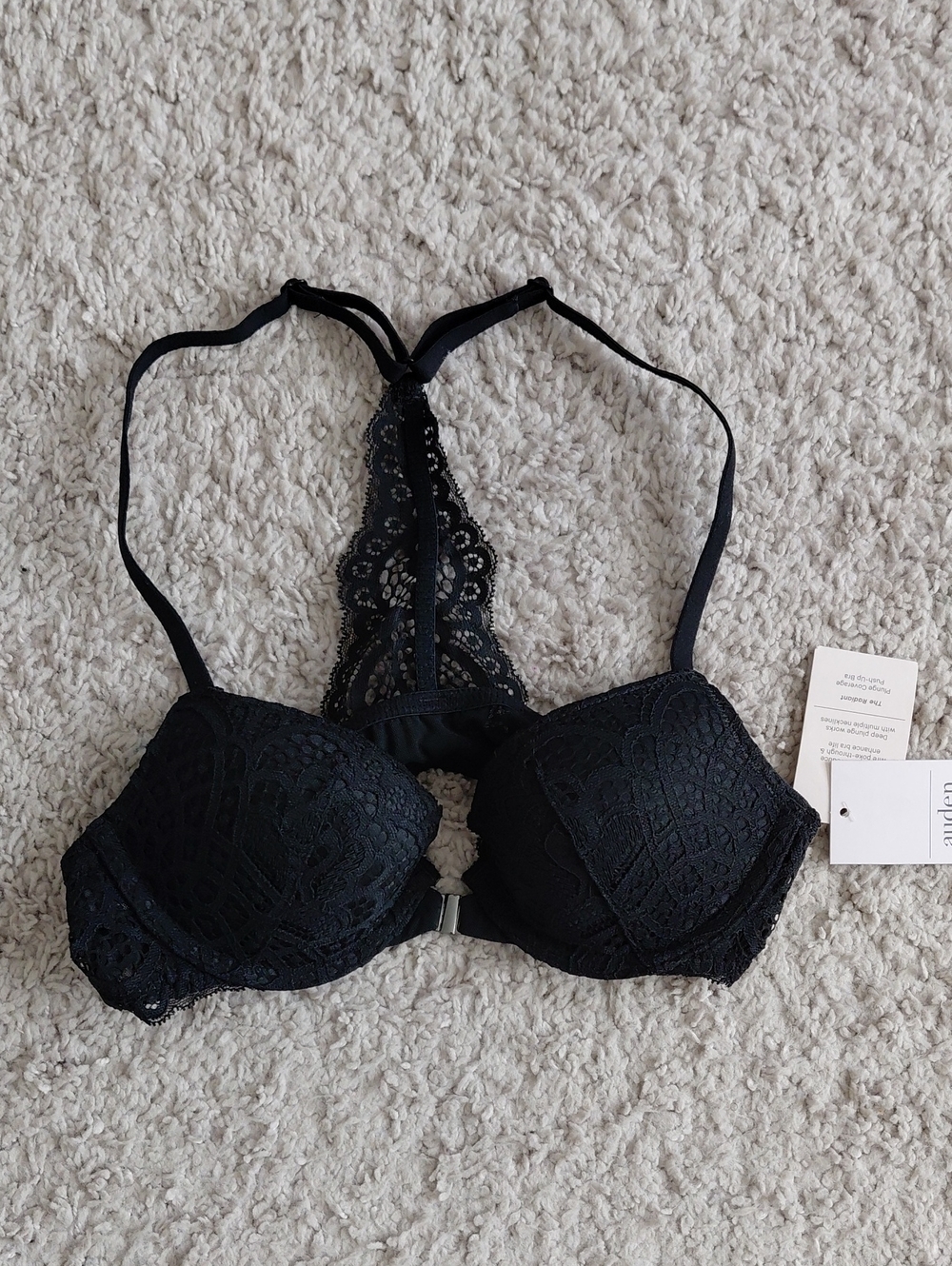 Auden Black Lace Push-Up Bra